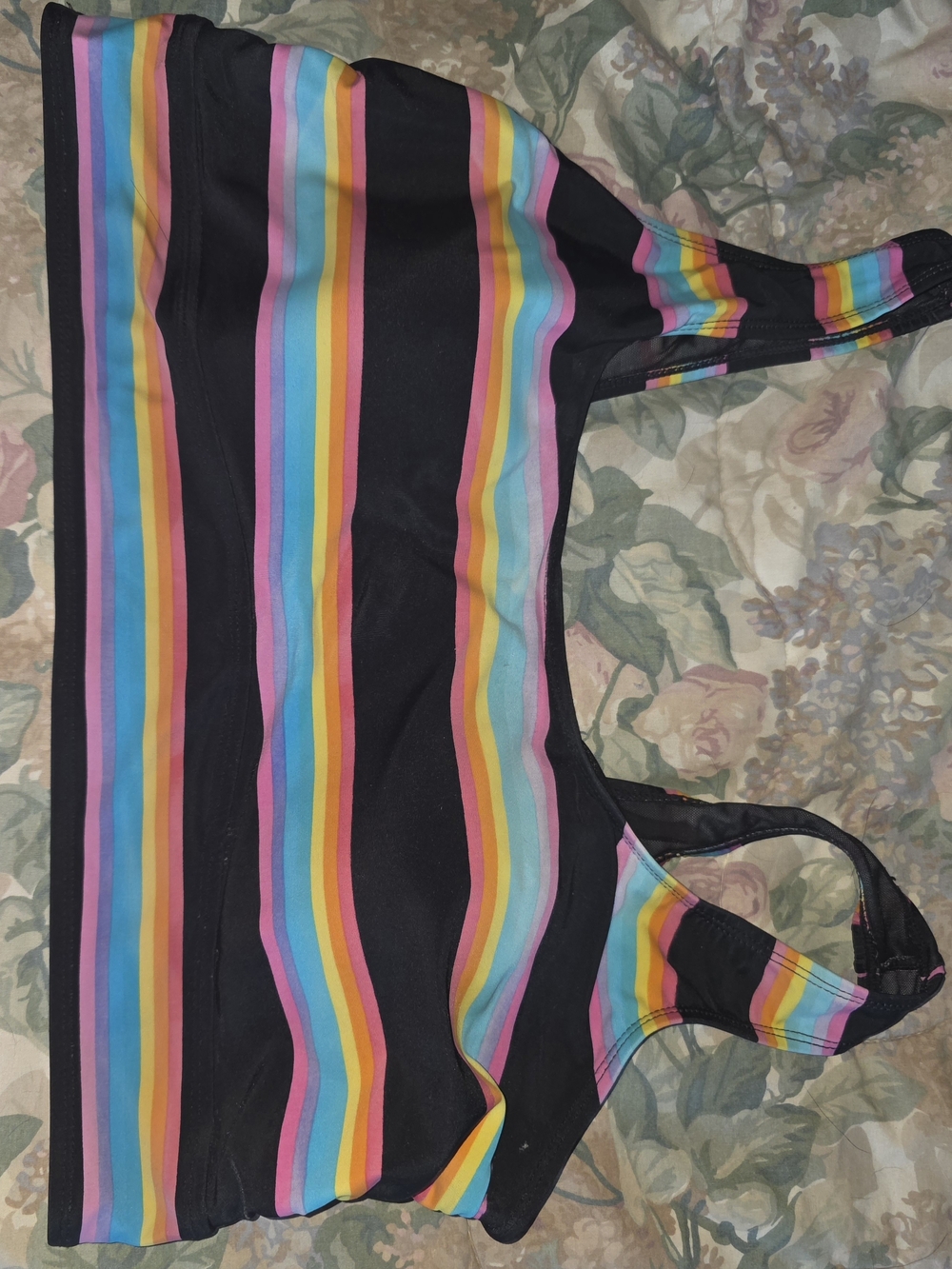 torrid Black Rainbow Stripe Bikini Top